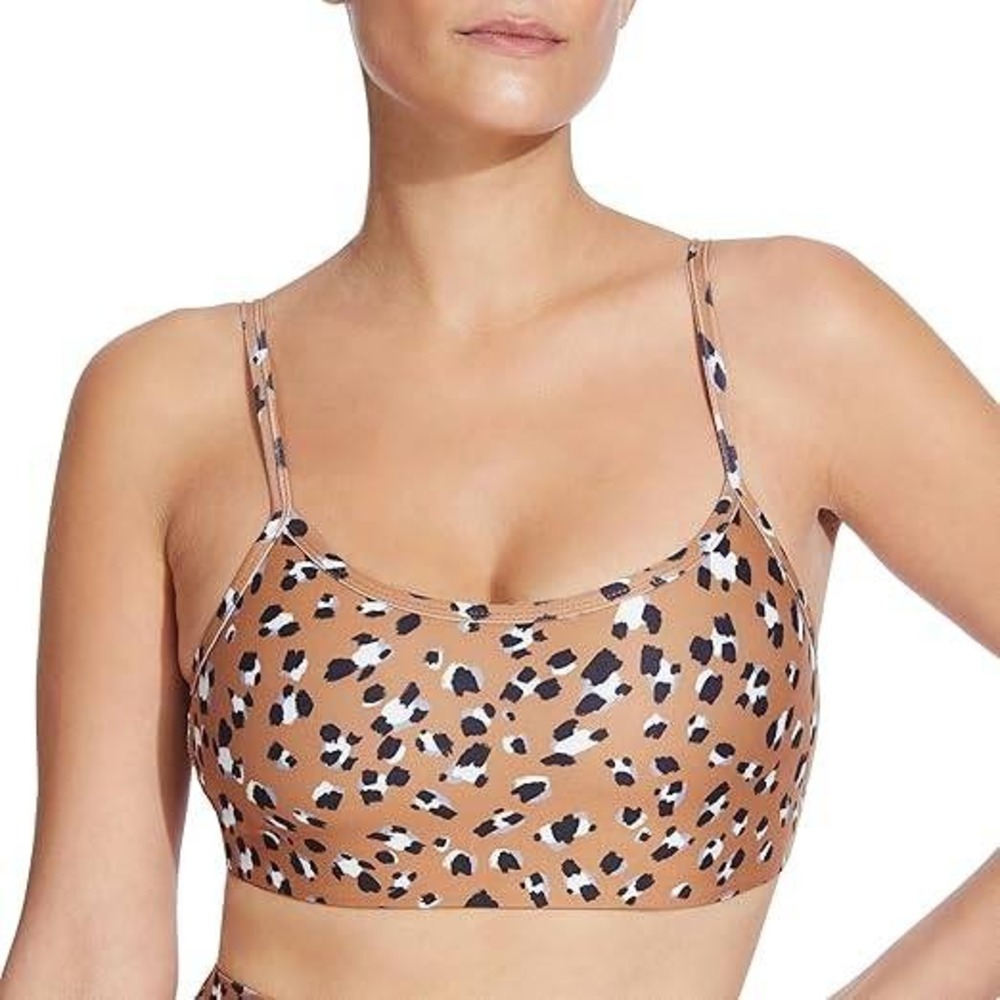 Sage Collective Sports‎ Bra XS Lion Leopard Print Double Strap Padded NWT